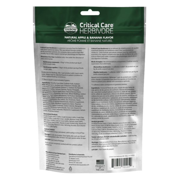 6225 Oxbow Critical Care - Apple/Banana 141 gram pouch